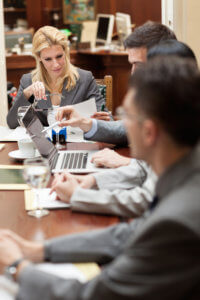 group of young business people , lawyers - meeting office